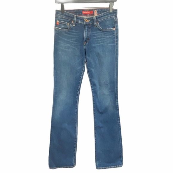 Big Star Denim - Big Star Womens Boot Cut Jeans Size 28R Distressed Denim Whiskered Medium Wash